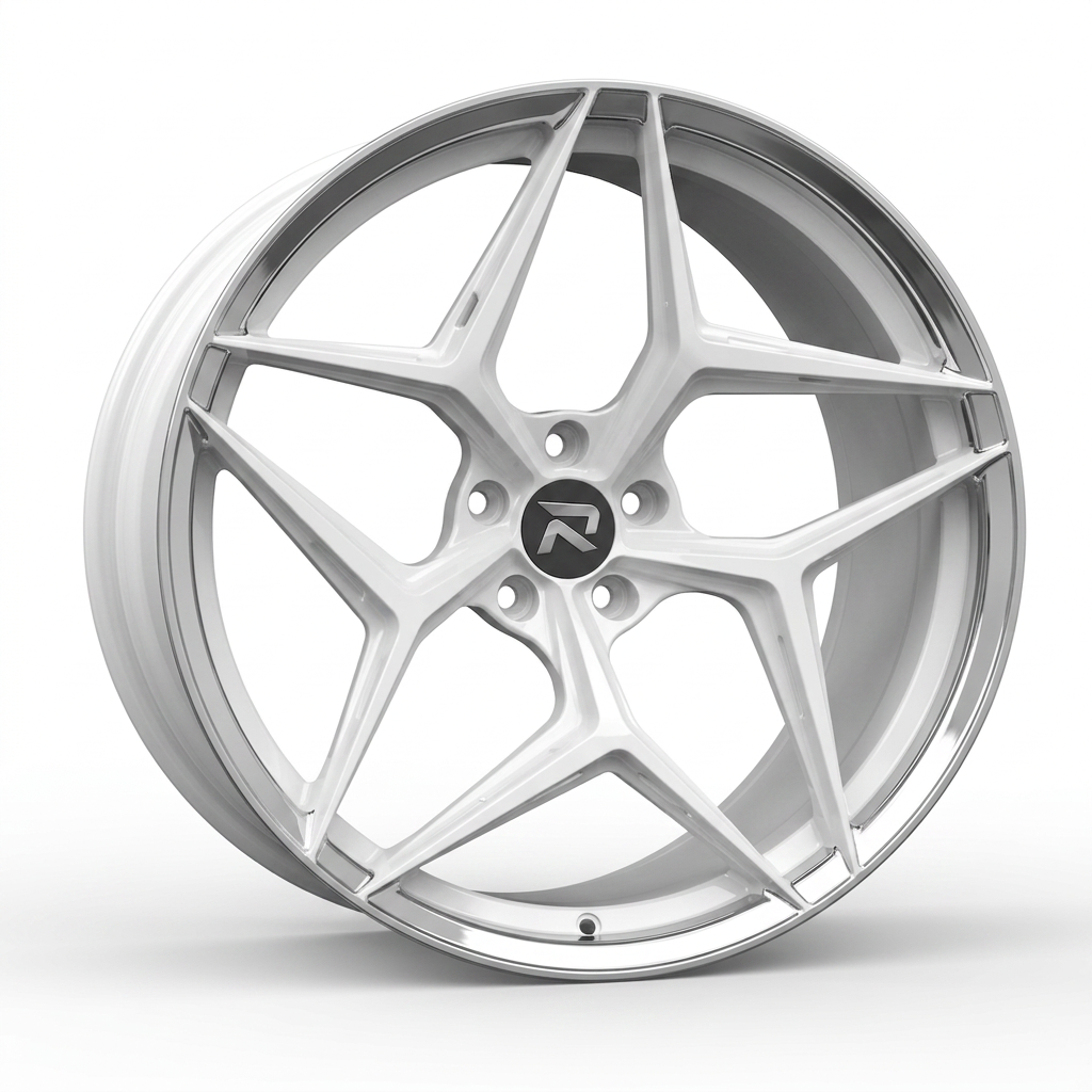RZR CLXII forged wheel — Gloss White / Polished Lip