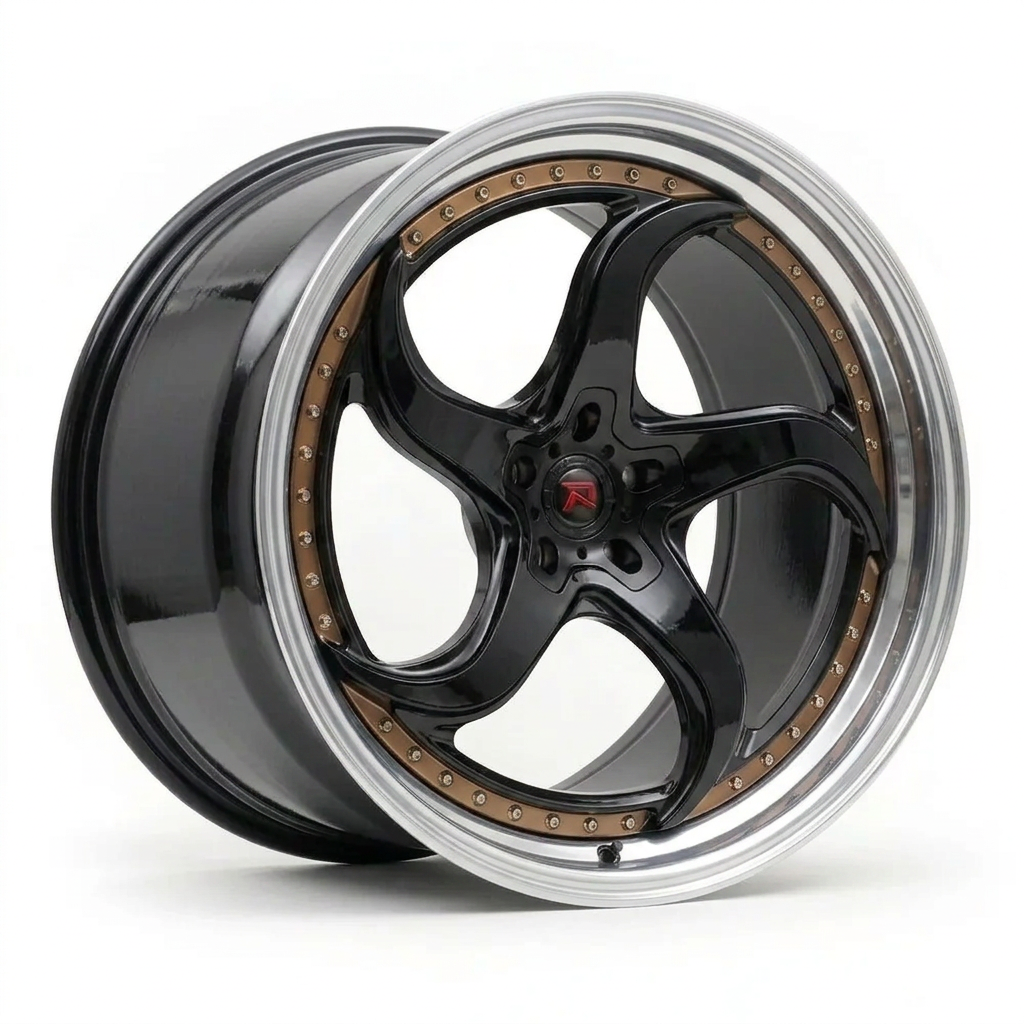 RZR XXVII forged wheel — Gloss Black / Polished Lip
