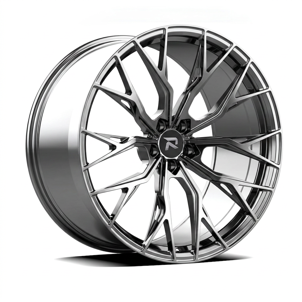 RZR CCII forged wheel — Liquid Silver Chrome / Black Accents