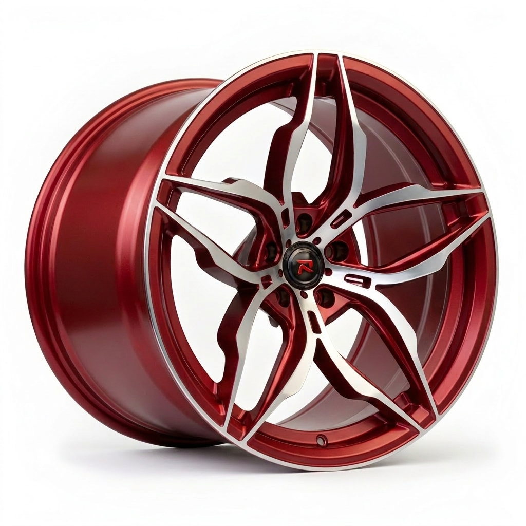 RZR XVI forged wheel — Candy Red / Machined Face