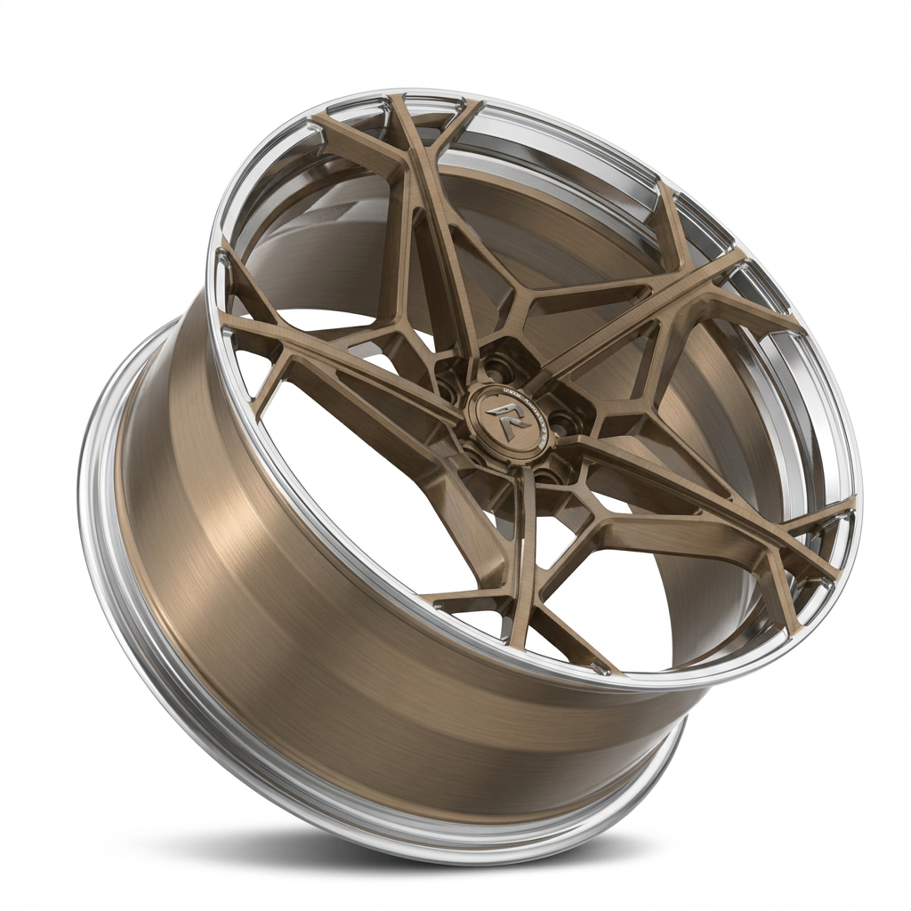 RZR XC forged wheel — Brushed Bronze / Polished Lip