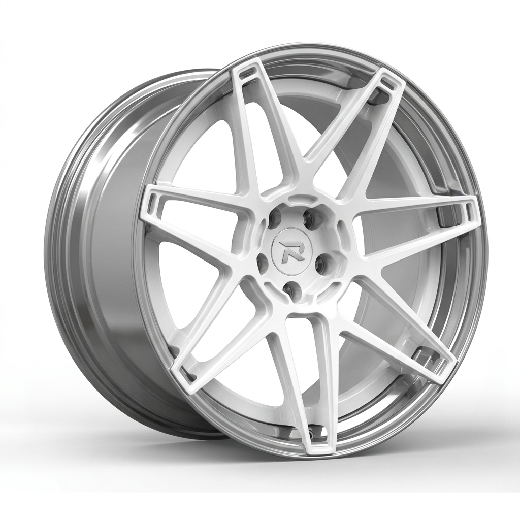 RZR CLXIV forged wheel — Gloss White / Polished Lip