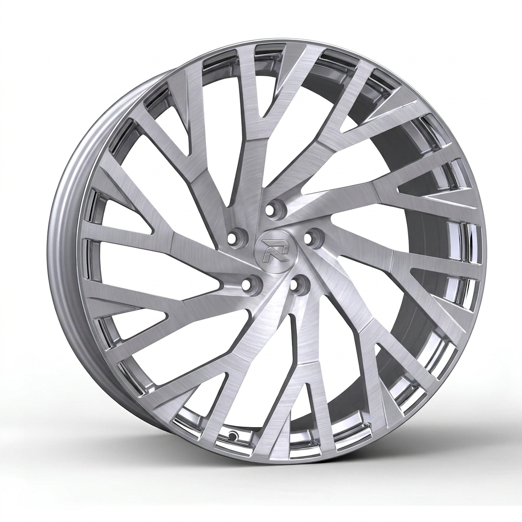 RZR CCV forged wheel — Brushed Silver / Polished Lip
