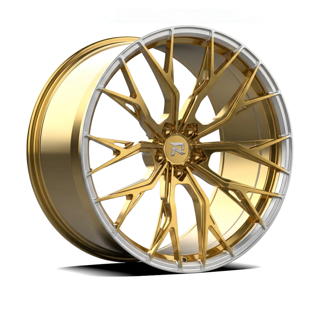 RZR CCII forged wheel — Gloss Gold / Machined Lip