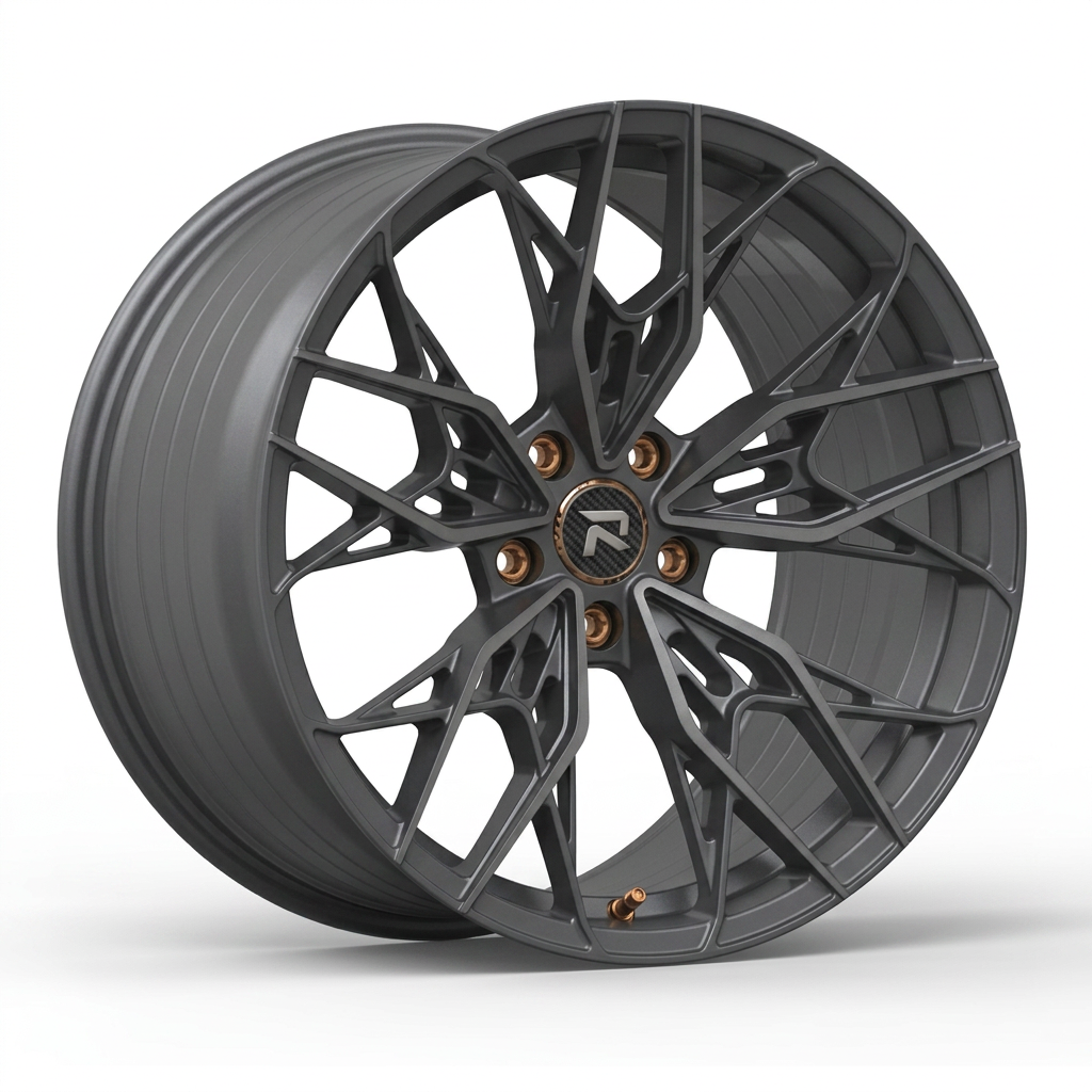 RZR CXXXVII forged wheel — Matte Anthracite / Bronze Hardware