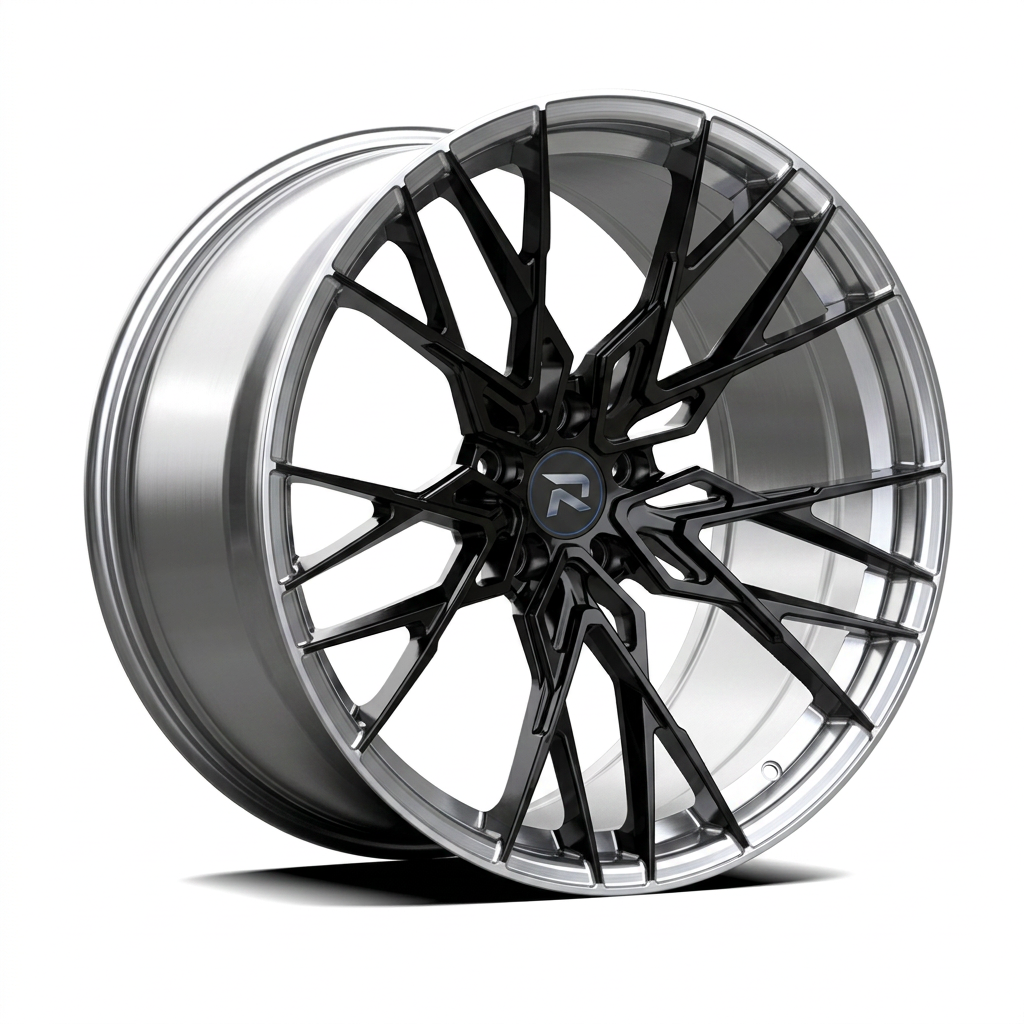 RZR CXLII forged wheel — Gloss Black / Polished Lip