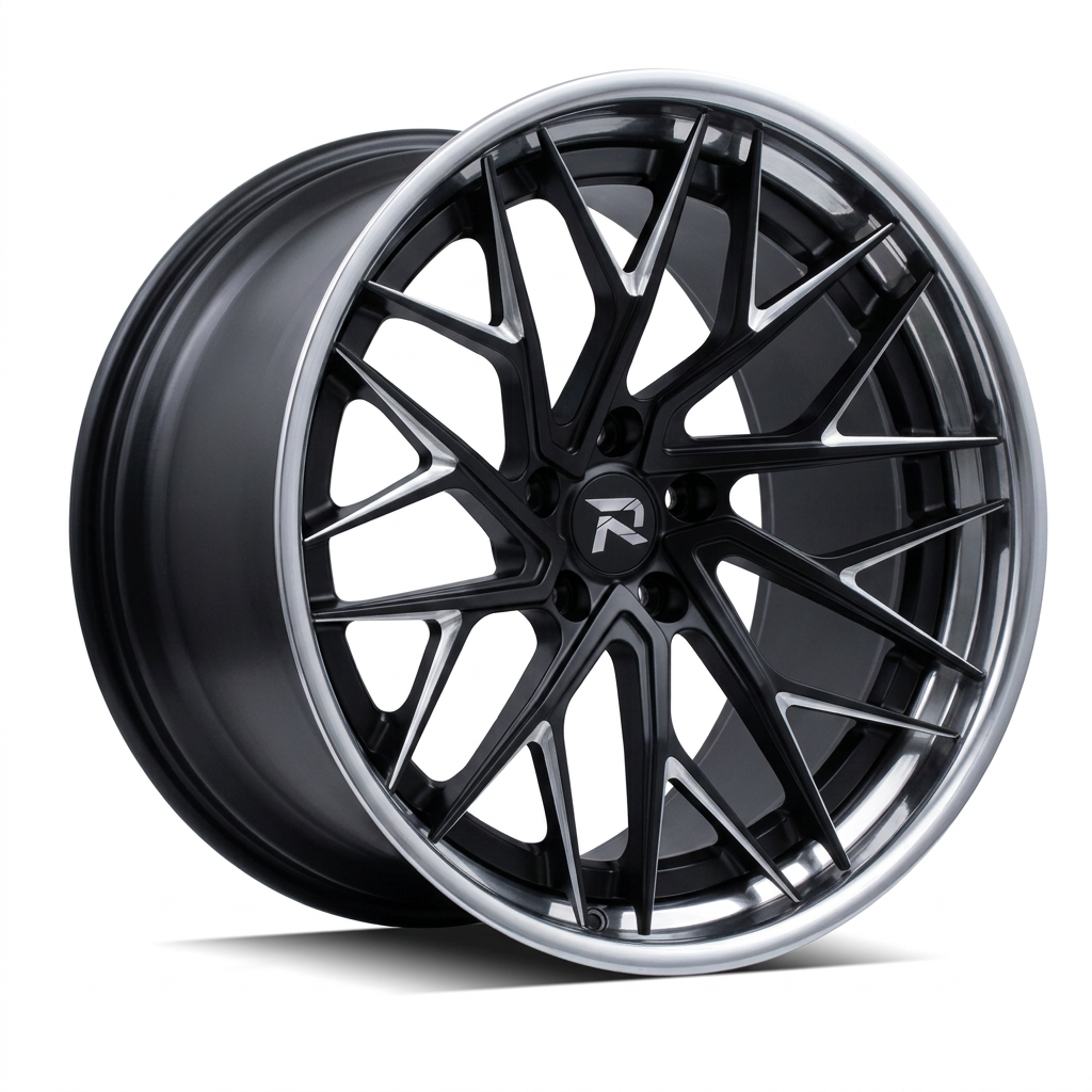 RZR XCIII forged wheel — Matte Black / Milled Edges