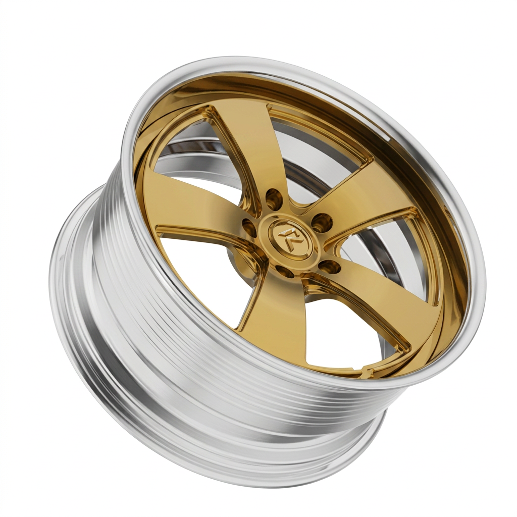 RZR LXVII forged wheel — Gloss Gold / Machined Lip