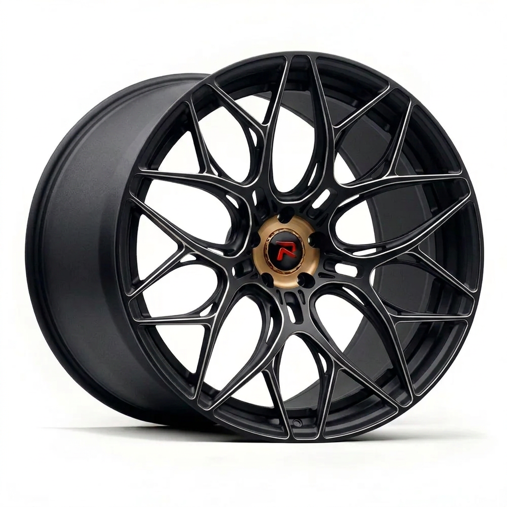 RZR LIV forged wheel — Matte Black / Milled Edges