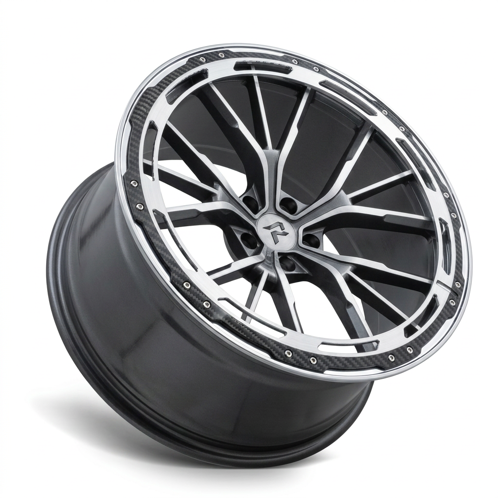 RZR LXXXIV forged wheel — Graphite Machined / Polished Lip