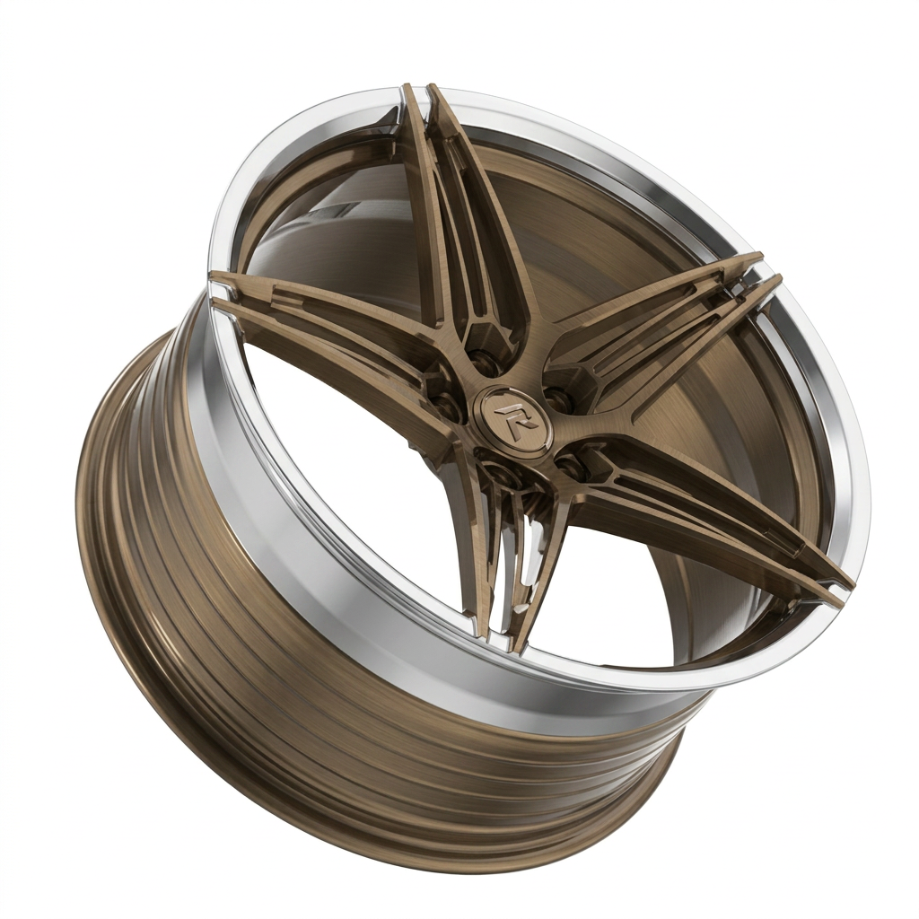 RZR LXXX forged wheel — Brushed Bronze / Polished Lip