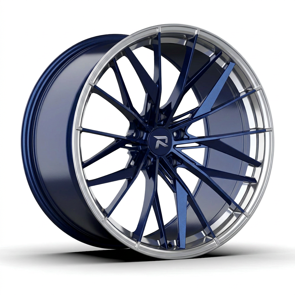 RZR CXXXVIII forged wheel — Midnight Blue Pearl / Polished Lip