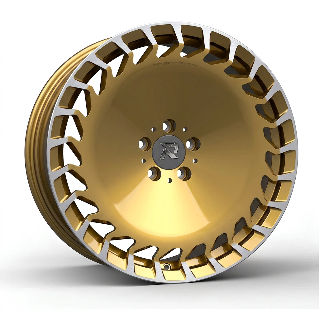 RZR CCIII forged wheel — Gloss Gold / Machined Lip