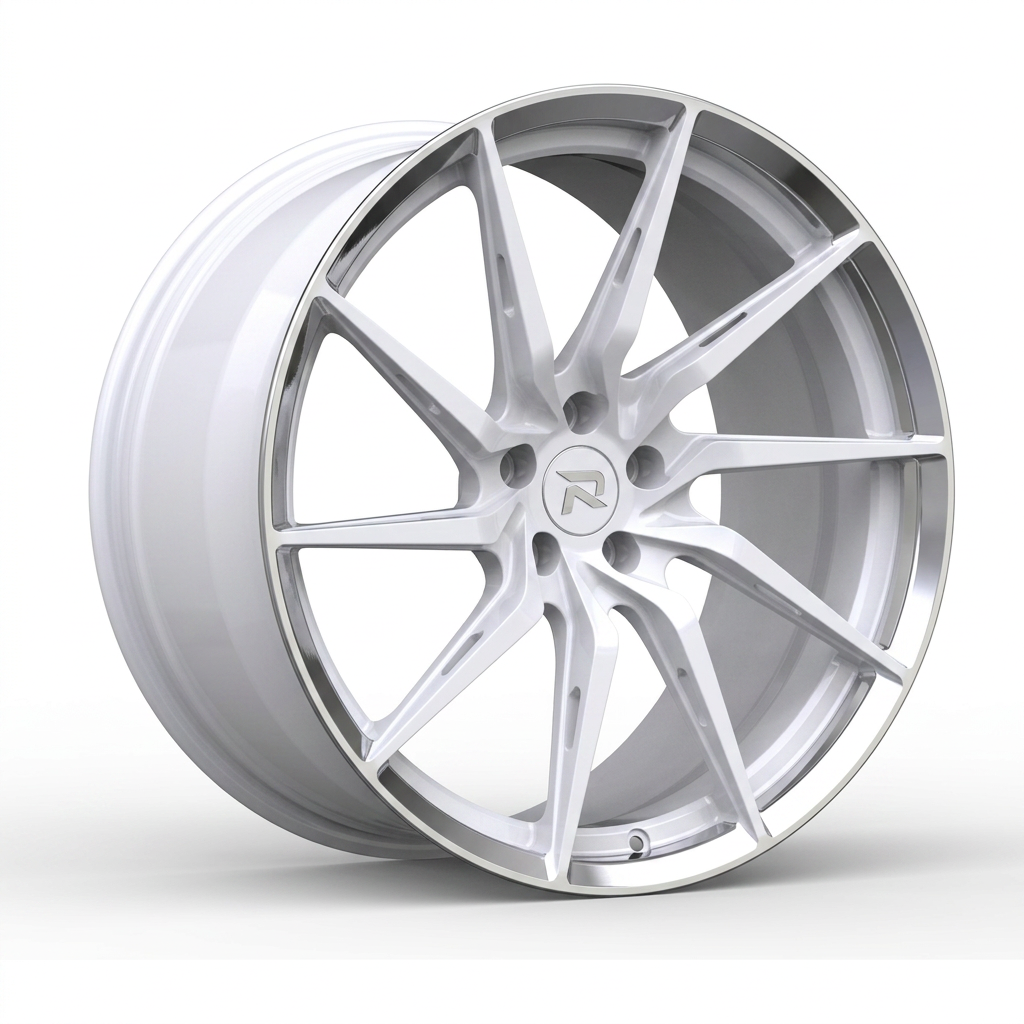 RZR CXLIV forged wheel — Gloss White / Polished Lip