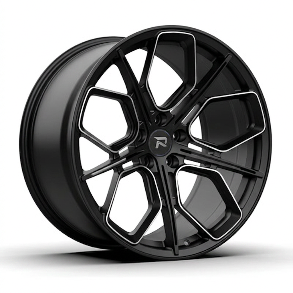 RZR CXXI forged wheel — Matte Black / Milled Edges