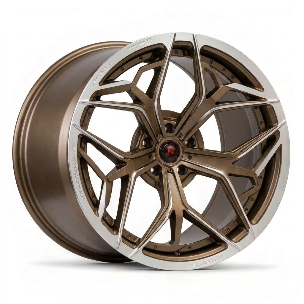 RZR XIII forged wheel — Brushed Bronze / Machined Face