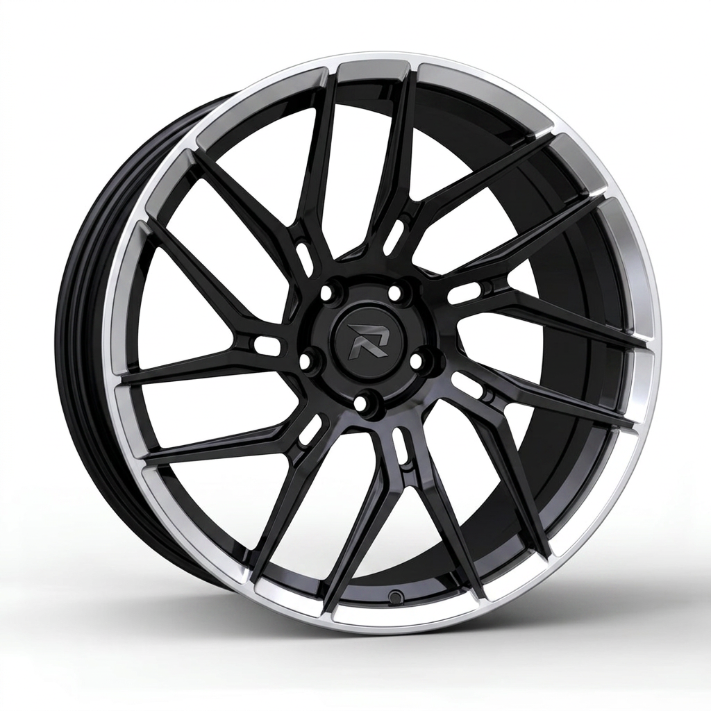 RZR CLXIII forged wheel — Gloss Black / Polished Lip