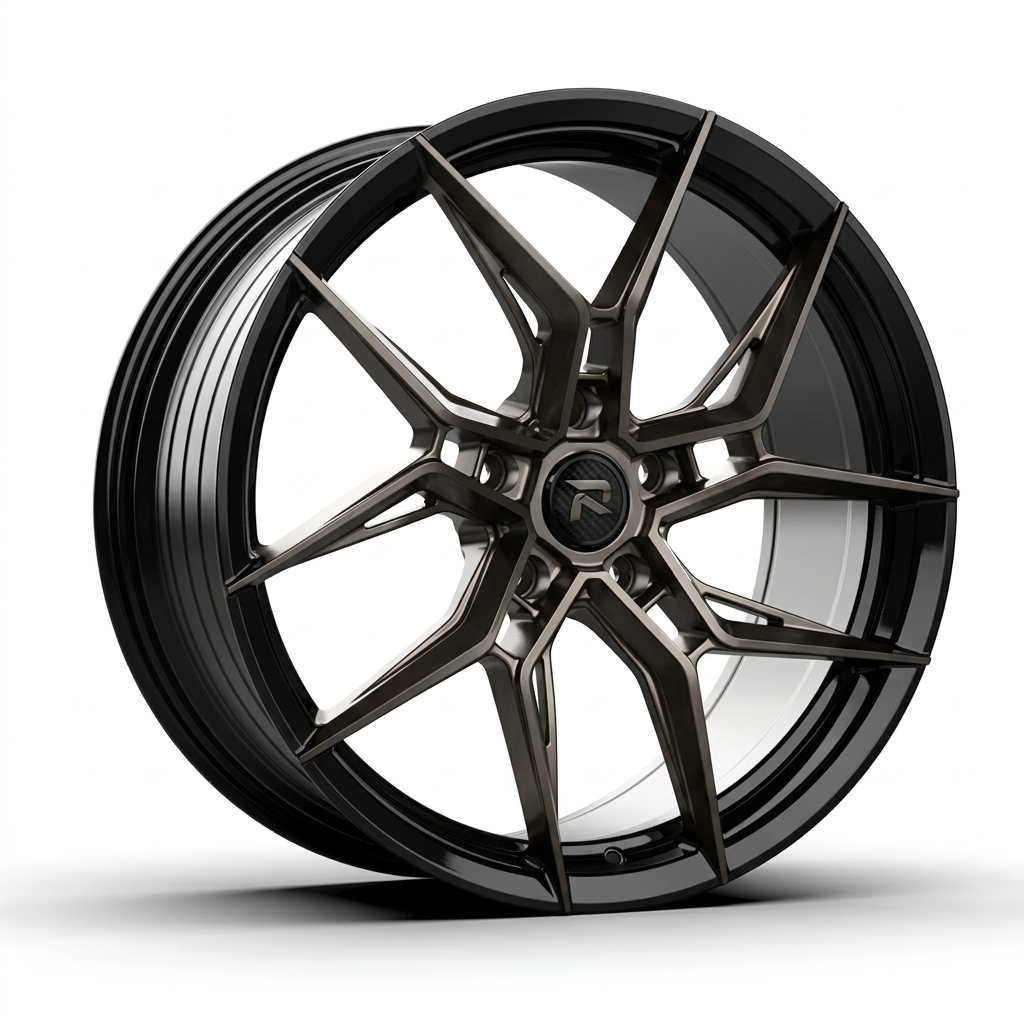 RZR CXXII forged wheel — Smoked Chrome / Gloss Black