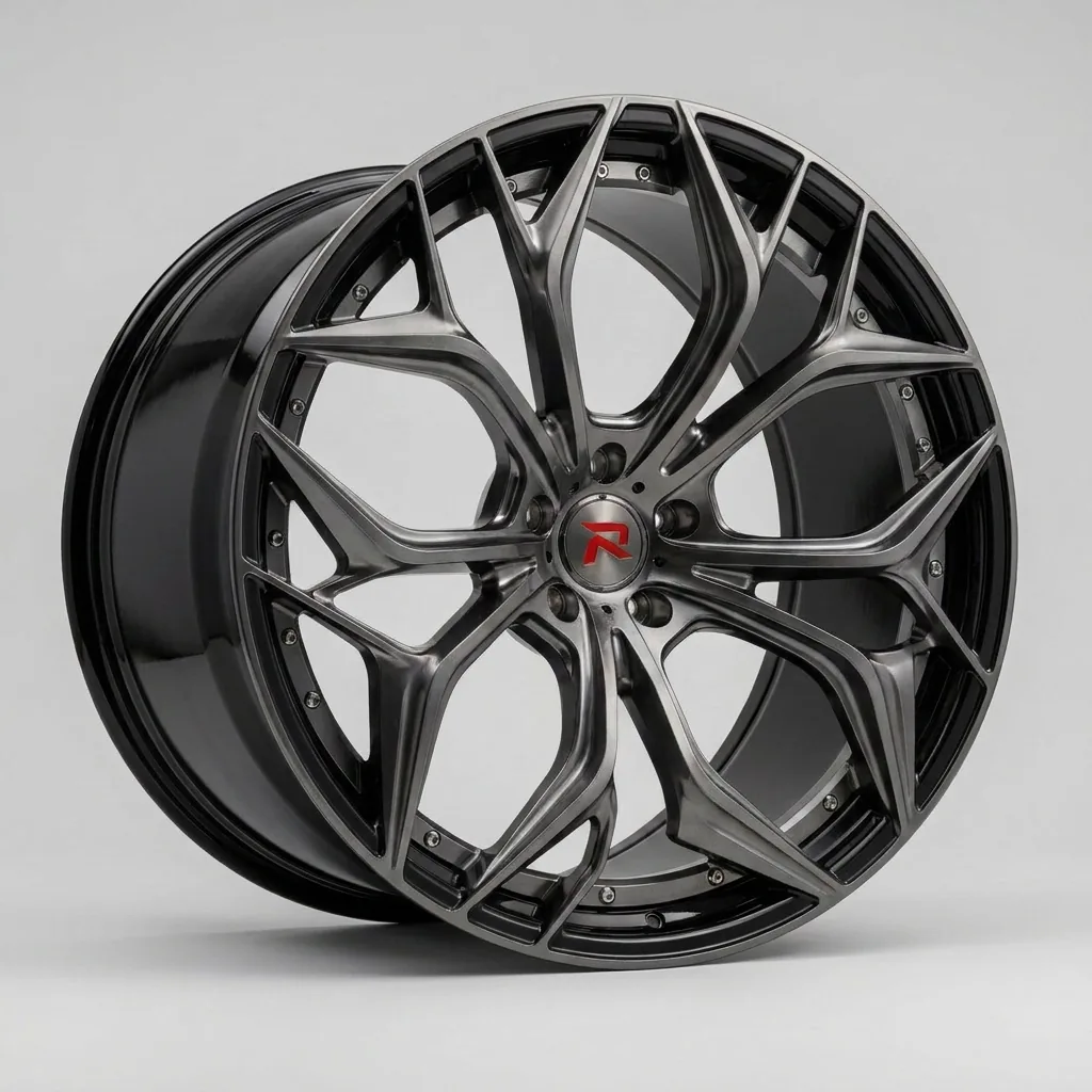 RZR XIX forged wheel — Hyper Black / Gloss Black Lip