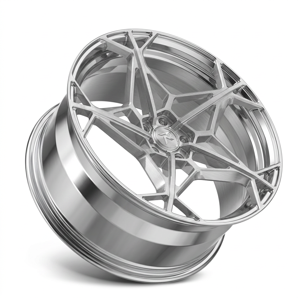 RZR XC forged wheel — Brushed Silver / Polished Lip