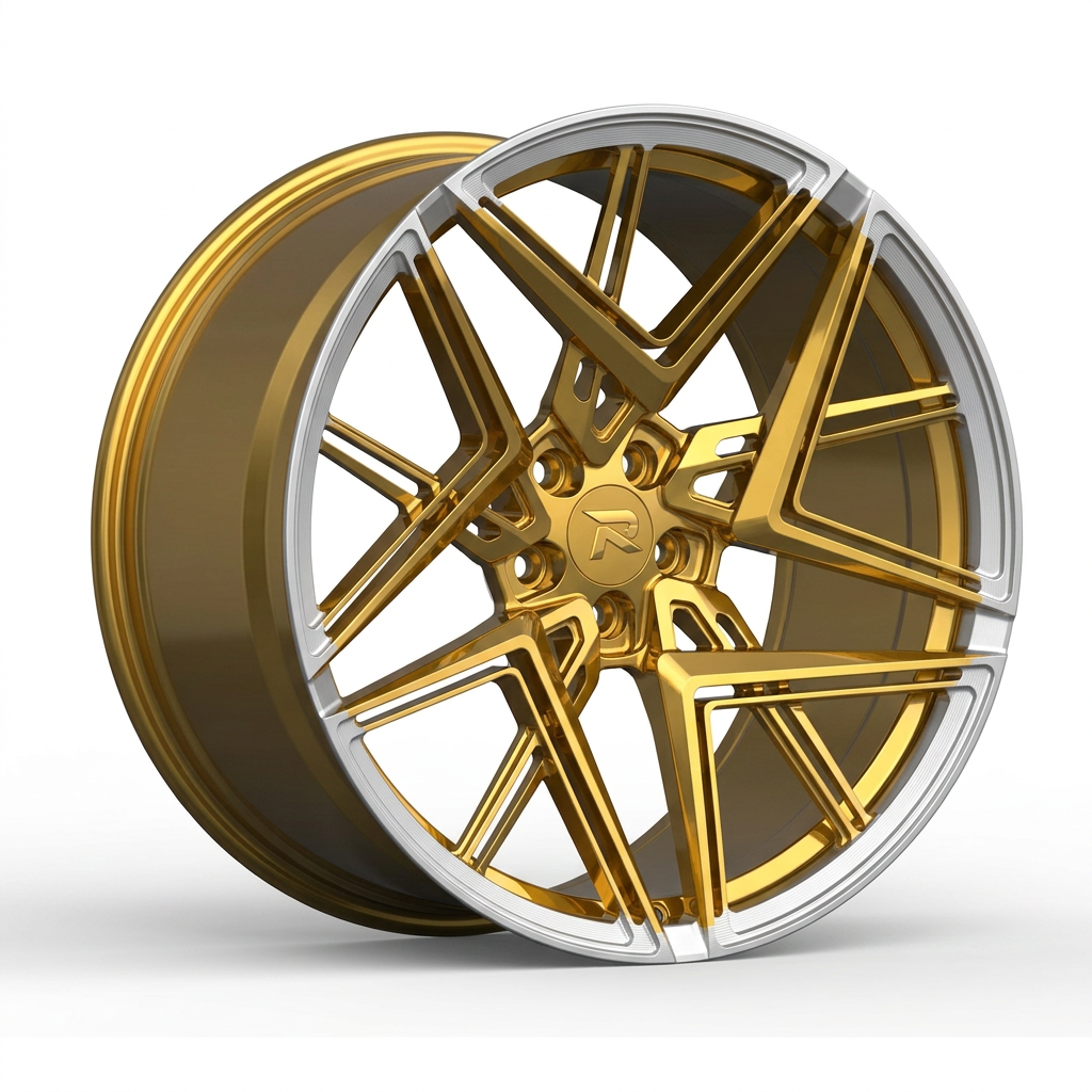 RZR CXXXII forged wheel — Gloss Gold / Machined Lip