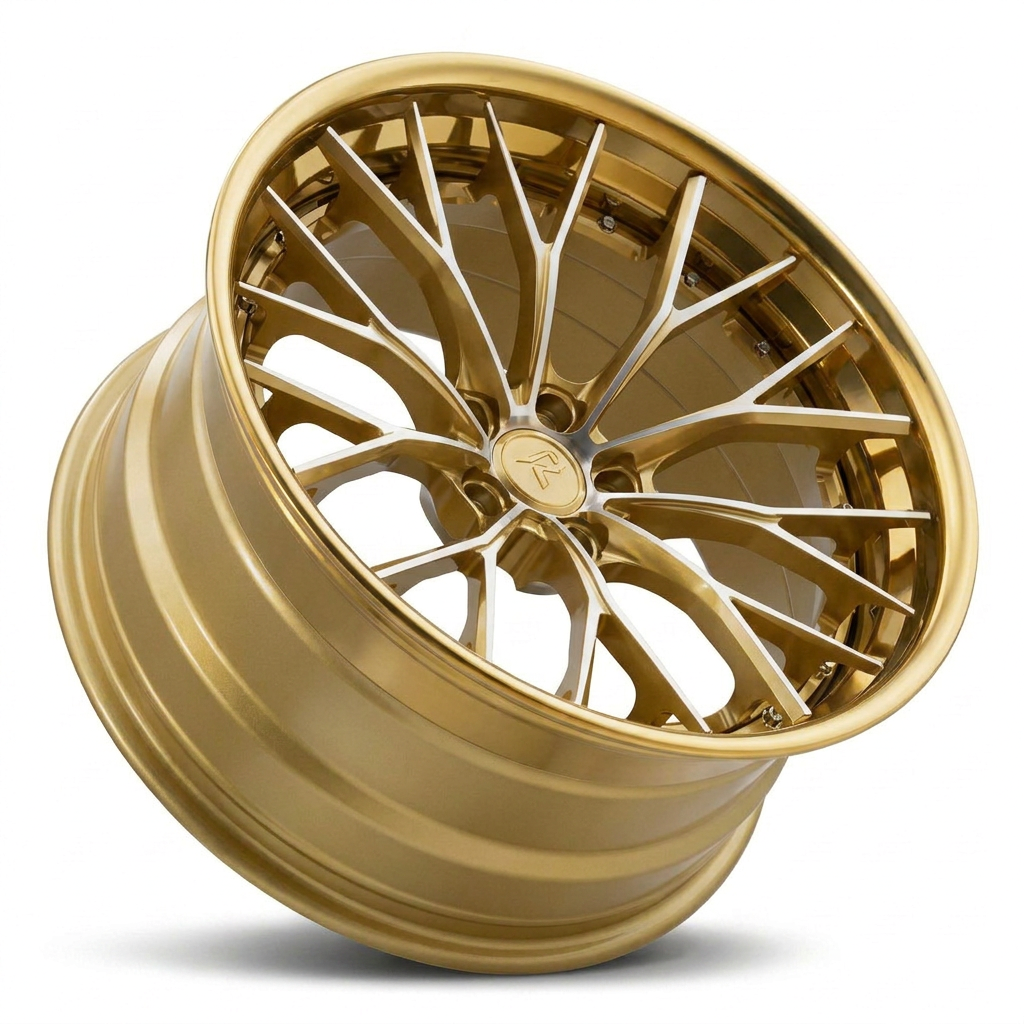 RZR III forged wheel — Brushed Gold / Diamond-Cut Face
