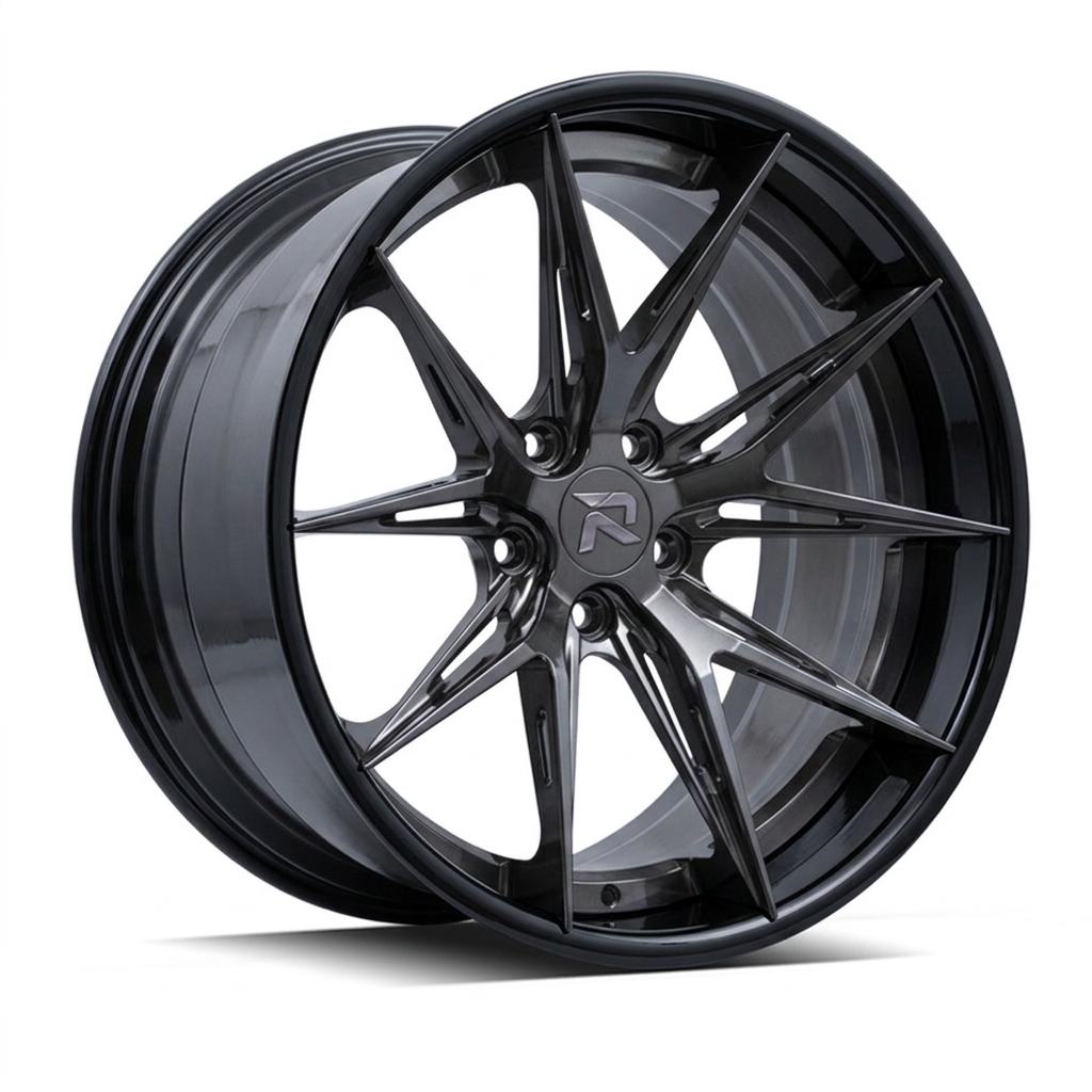 RZR XCII forged wheel — Smoked Chrome / Gloss Black