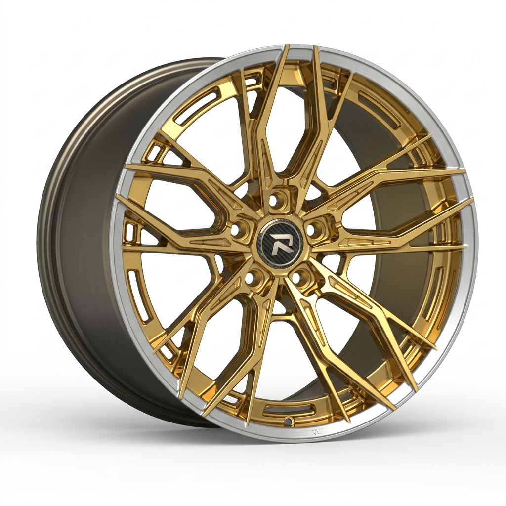 RZR CXXXV forged wheel — Gloss Gold / Machined Lip