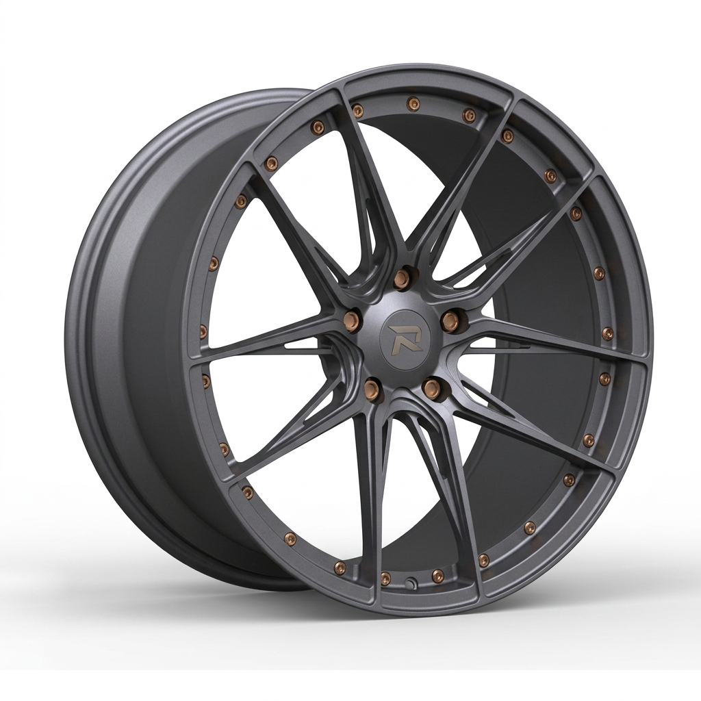 RZR CXCIX forged wheel — Matte Anthracite / Bronze Hardware