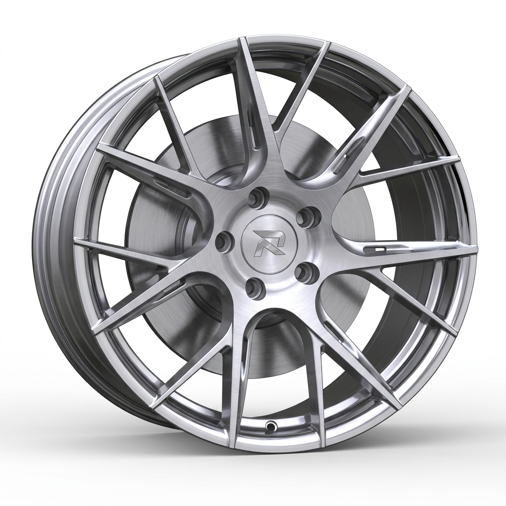 RZR CLXXVII forged wheel — Brushed Silver / Polished Lip