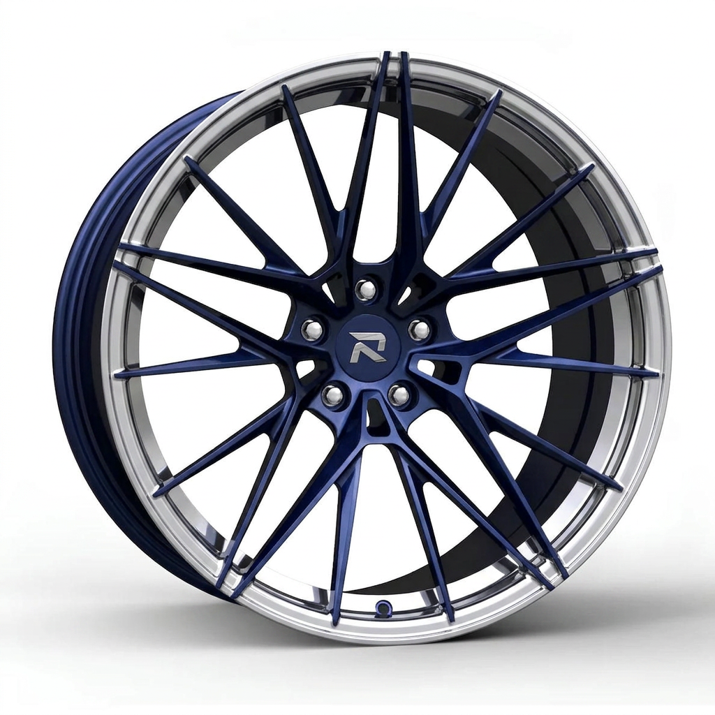 RZR CLXXXVII forged wheel — Midnight Blue Pearl / Polished Lip