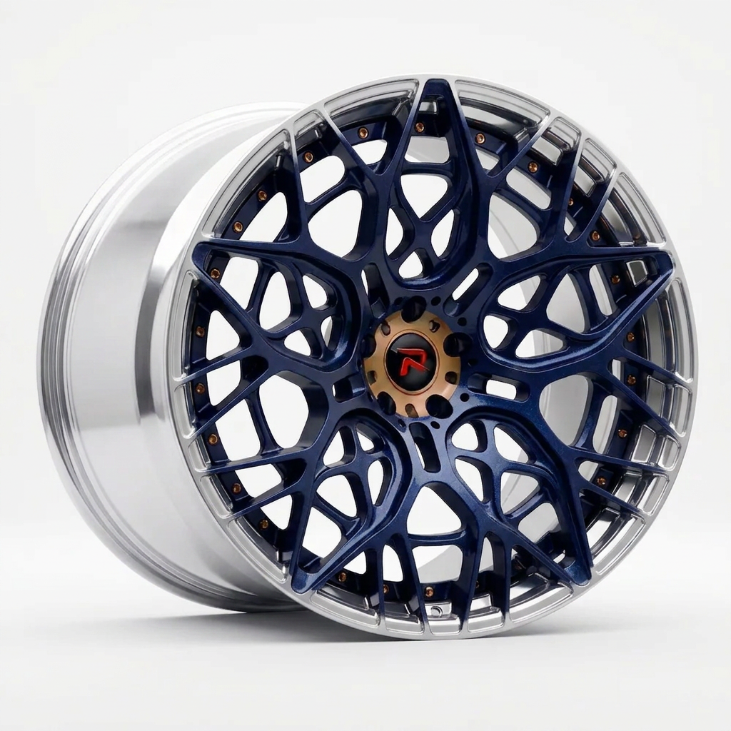 RZR LV forged wheel — Midnight Blue Pearl / Polished Lip