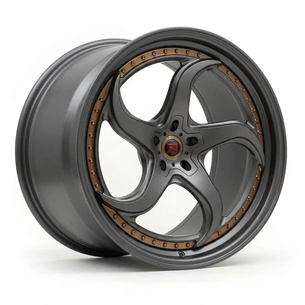 RZR XXVII forged wheel — Matte Anthracite / Bronze Hardware