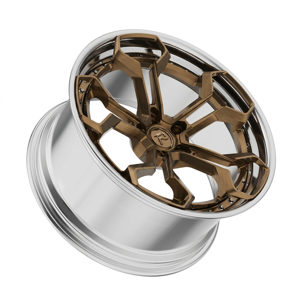RZR LX forged wheel — Brushed Bronze / Polished Lip