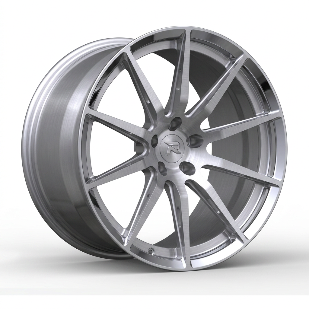 RZR CXCVIII forged wheel — Brushed Silver / Polished Lip