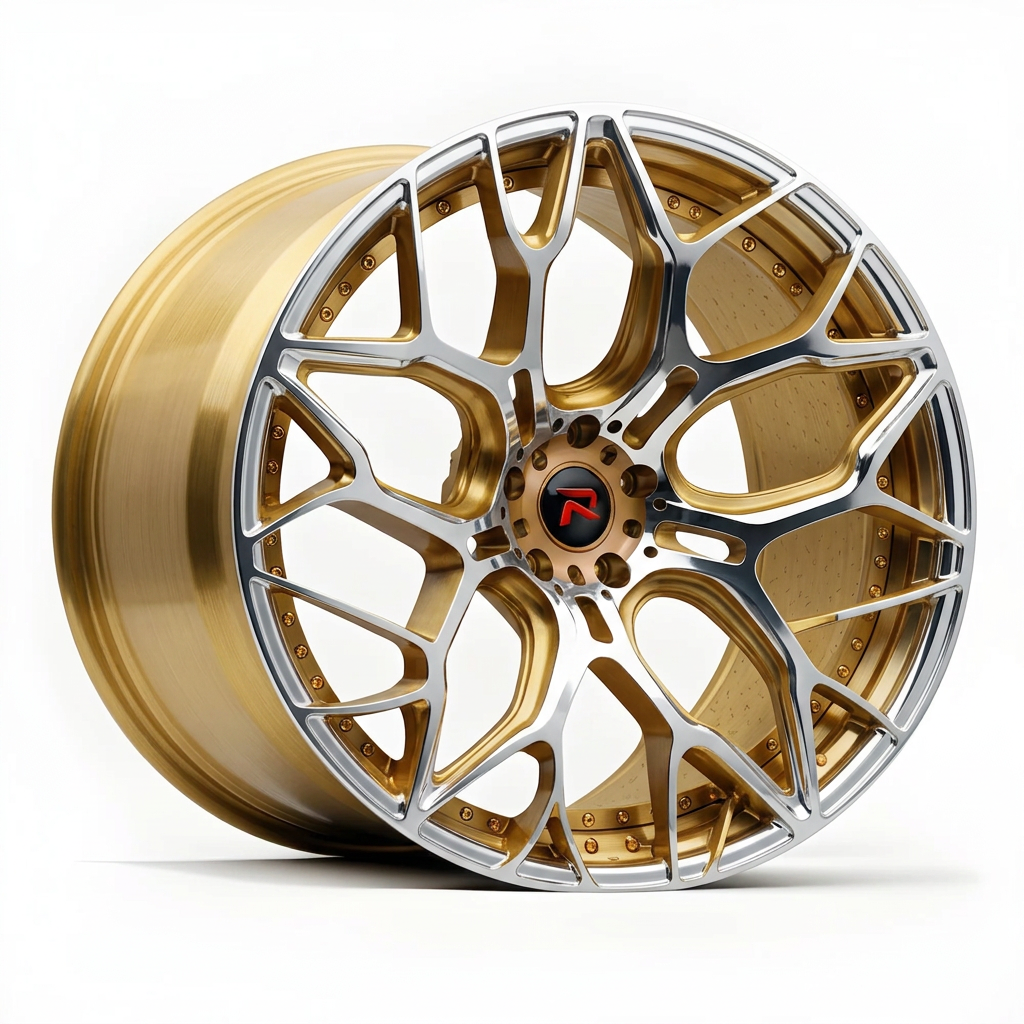 RZR XVII forged wheel — Brushed Gold / Machined Face