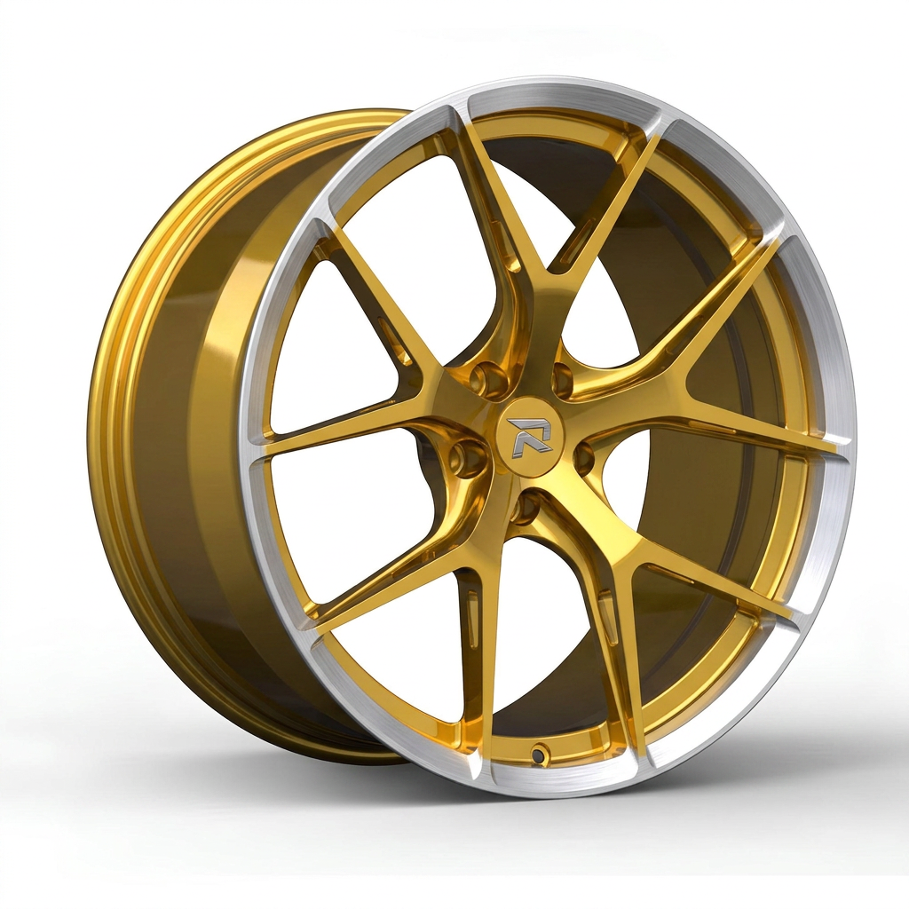 RZR CCI forged wheel — Gloss Gold / Machined Lip
