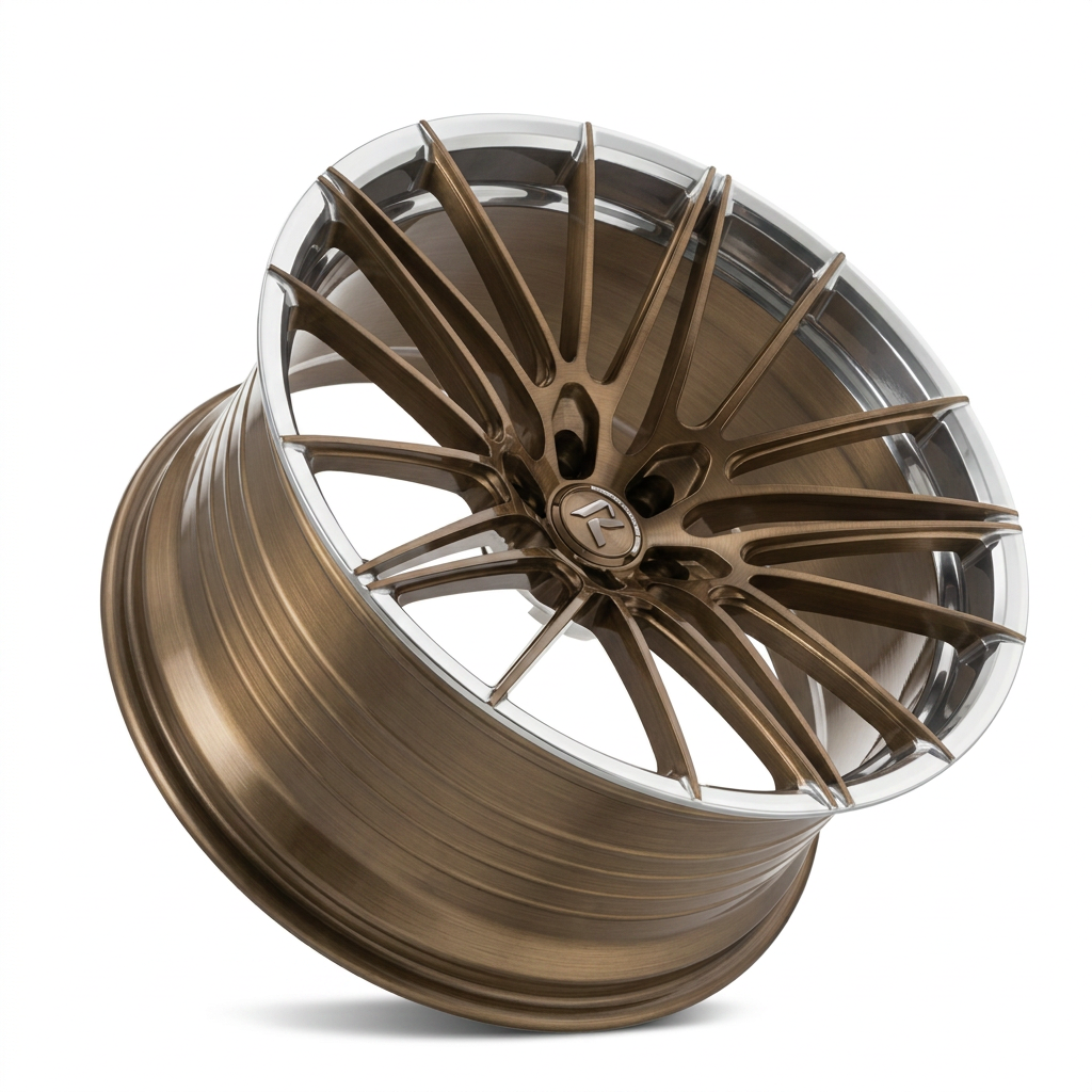 RZR LXXIII forged wheel — Brushed Bronze / Polished Lip