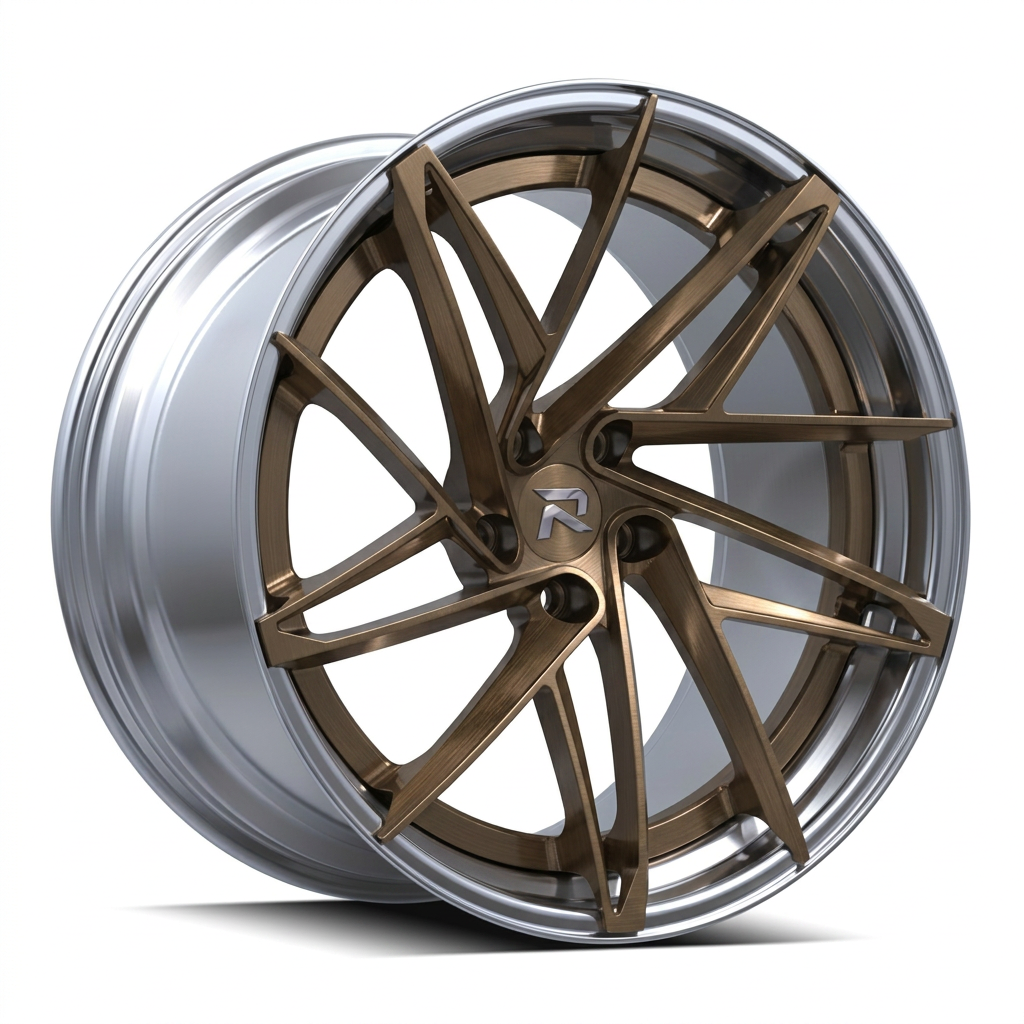 RZR CII forged wheel — Brushed Bronze / Polished Lip