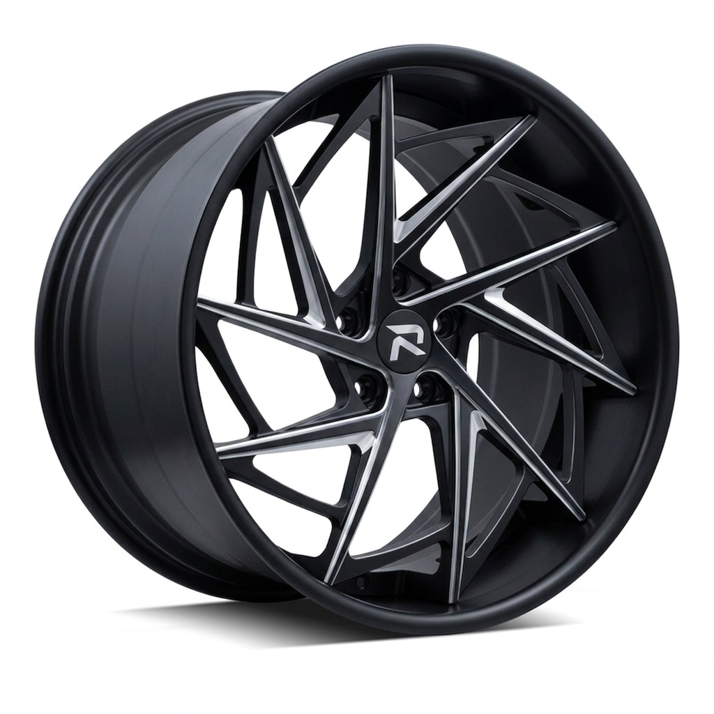 RZR XCVI forged wheel — Matte Black / Milled Edges