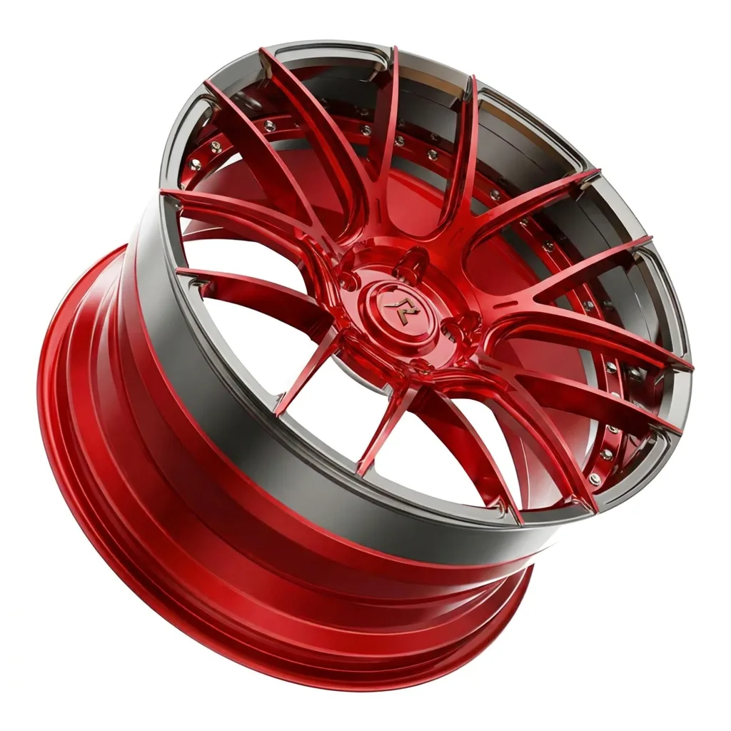 RZR II forged wheel — Candy Red / Smoked Gunmetal Barrel