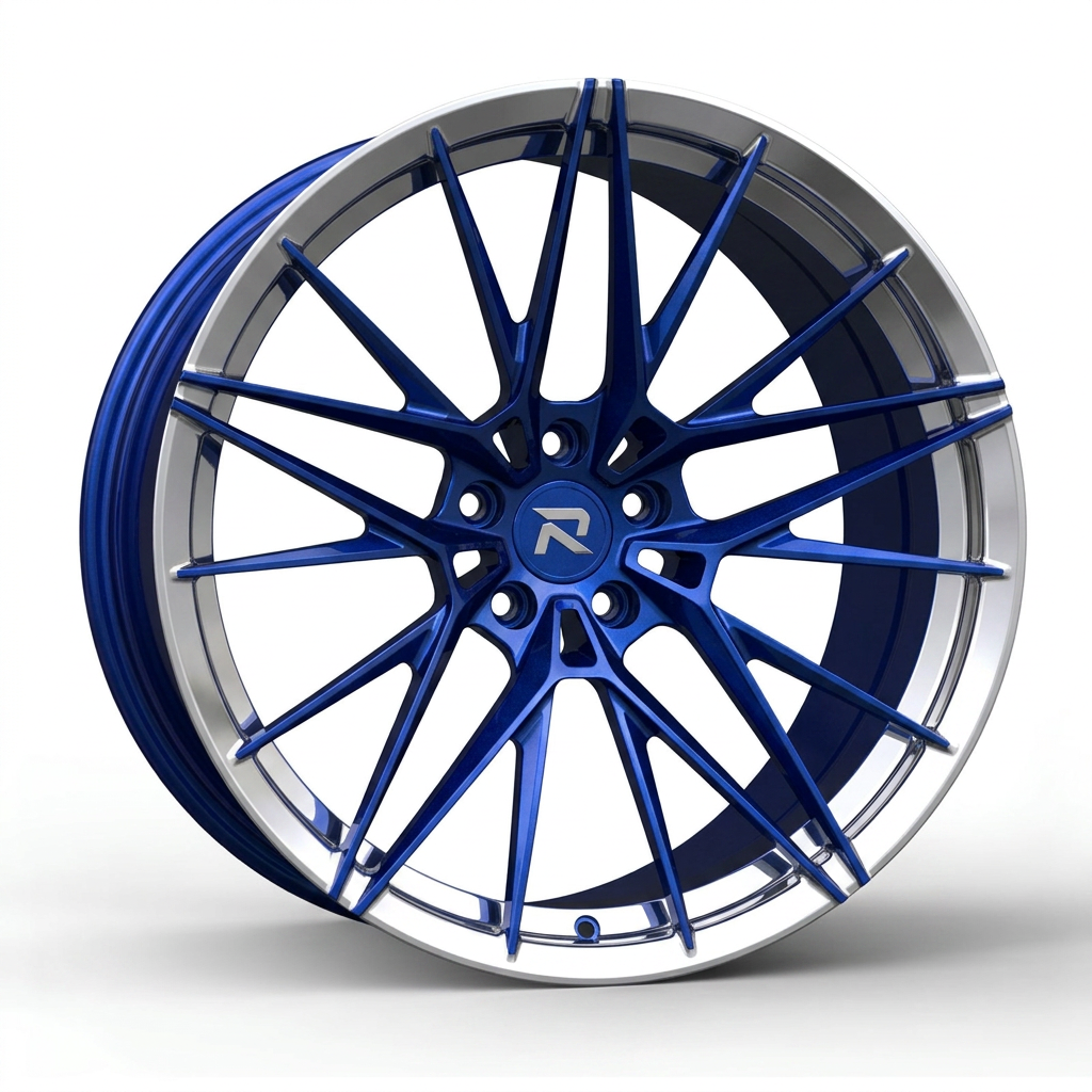 RZR CLXXXVII forged wheel — Candy Blue / Polished Lip