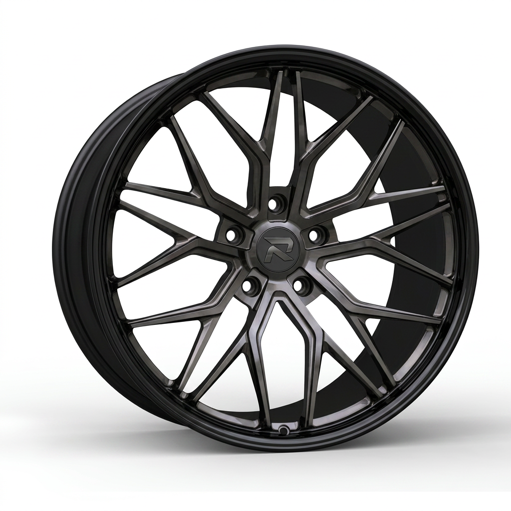 RZR CXXXI forged wheel — Smoked Chrome / Gloss Black