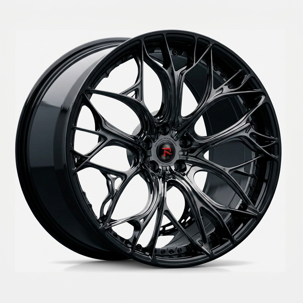 RZR XXI forged wheel — Smoked Chrome / Gloss Black