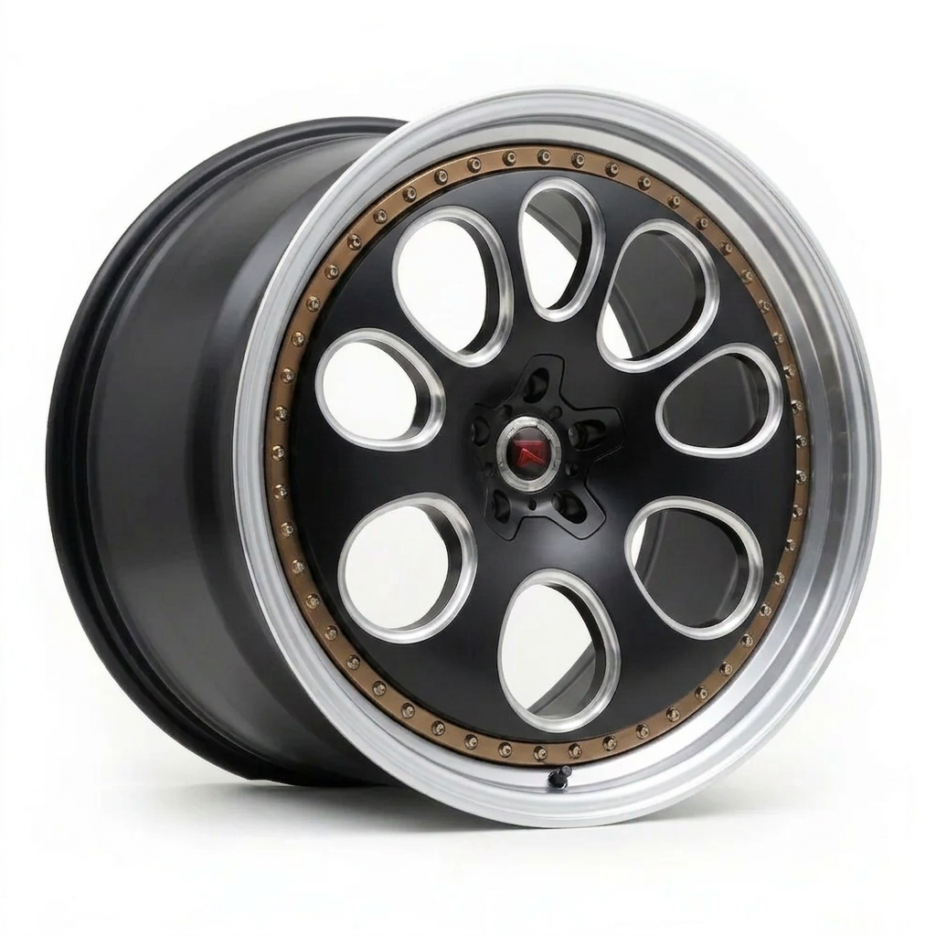 RZR XXIV forged wheel — Matte Black / Milled Edges