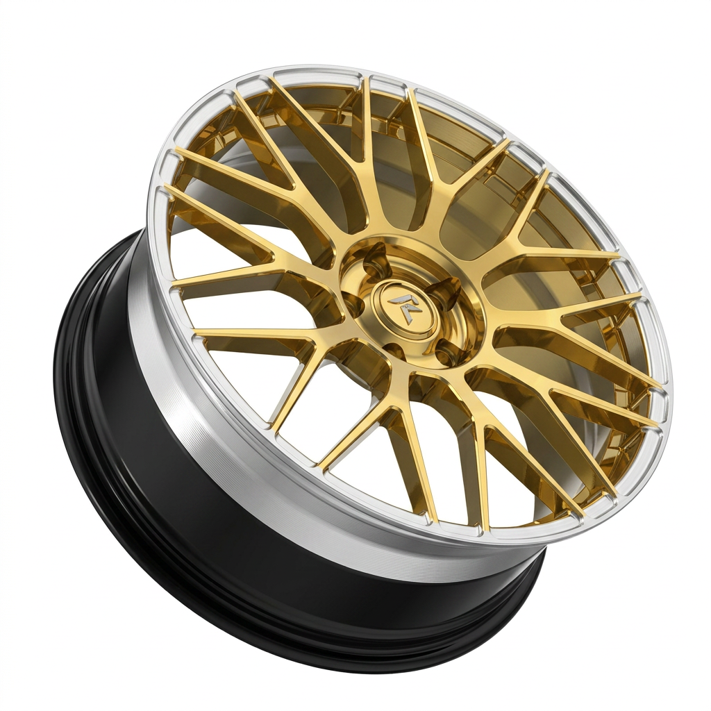 RZR LXXXIX forged wheel — Gloss Gold / Machined Lip