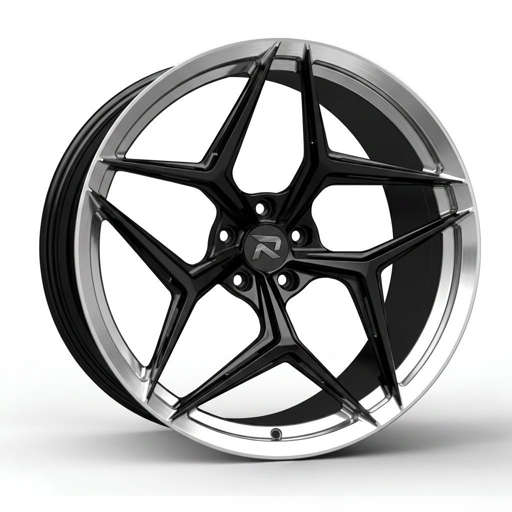 RZR CLXII forged wheel — Gloss Black / Polished Lip