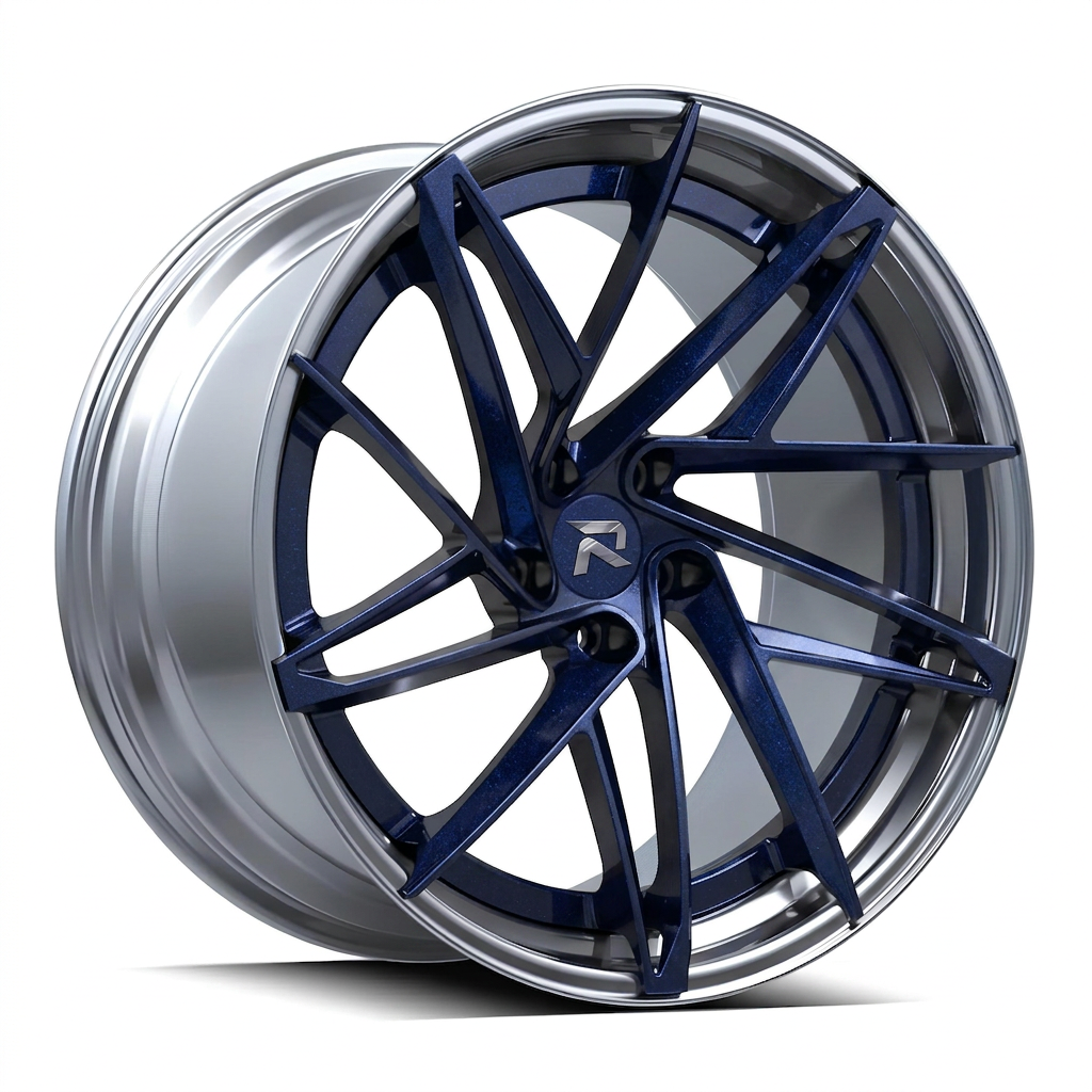 RZR CII forged wheel — Midnight Blue Pearl / Polished Lip