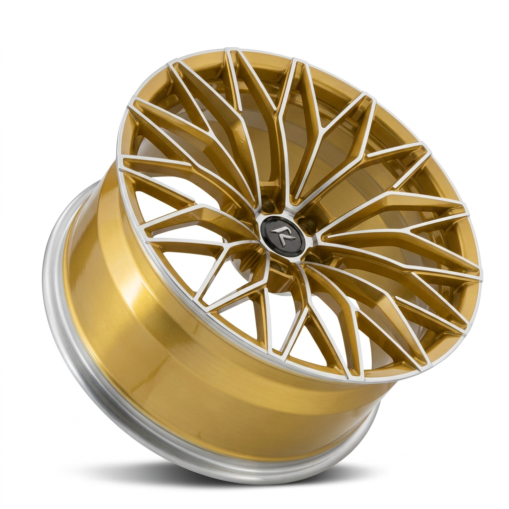 RZR LXXIX forged wheel — Gloss Gold / Machined Lip