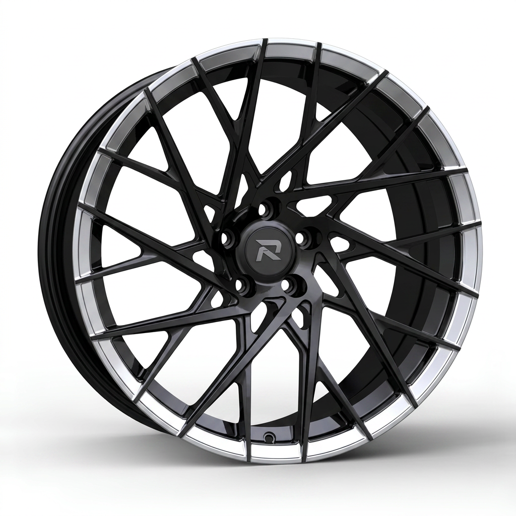 RZR CXV forged wheel — Gloss Black / Polished Lip